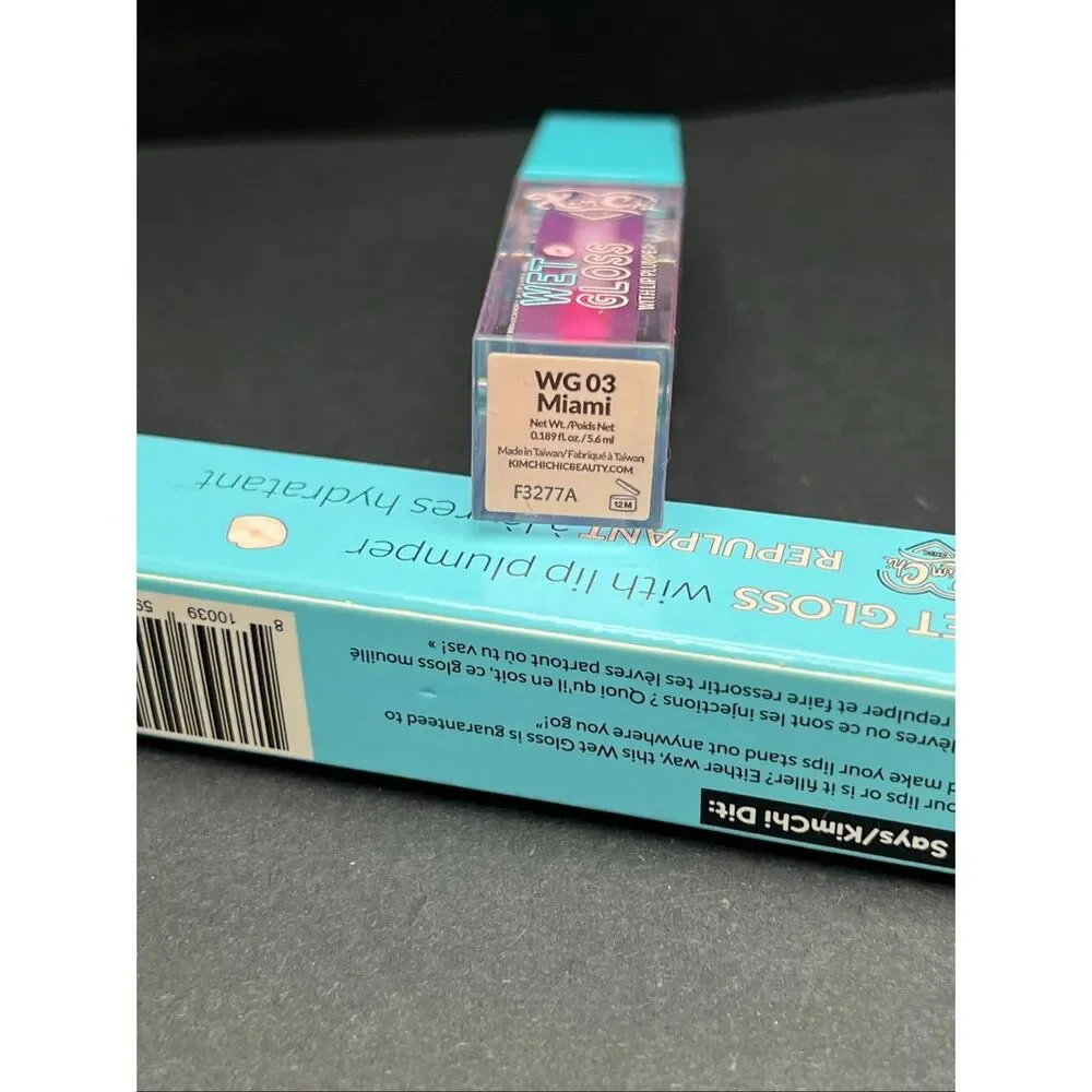 New in Box KimChiChic Beauty Wet Gloss With Plumper Miami WG03 0.18fl oz / 5.6ml